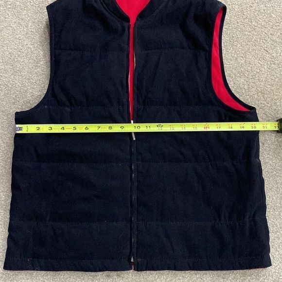 Talbots: Reversible Thin Quilted Winter Puffer Vest Jacket Red Black Size Medium - Picture 9 of 9